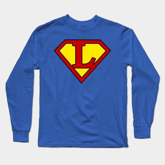 Superhero Symbol Letter L Long Sleeve T-Shirt by NextLevelDesignz